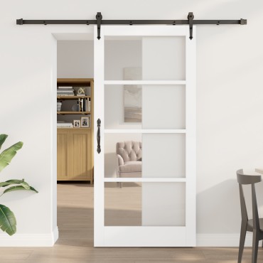 vidaXL Συρόμενη Πόρτα με Σετ Υλικών 'ORKDAL' Λευκή 93x202 cm