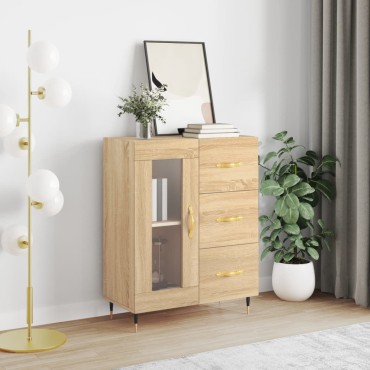 vidaXL Ντουλάπι Sonoma Δρυς 69,5x34x90cm από Επεξεργασμένο Ξύλο 1 τεμ.
