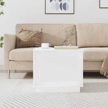 vidaXL Τραπεζάκι Σαλονιού Γυαλ. Λευκό 51x50x44cm Επεξεργ. Ξύλο 1 τεμ.