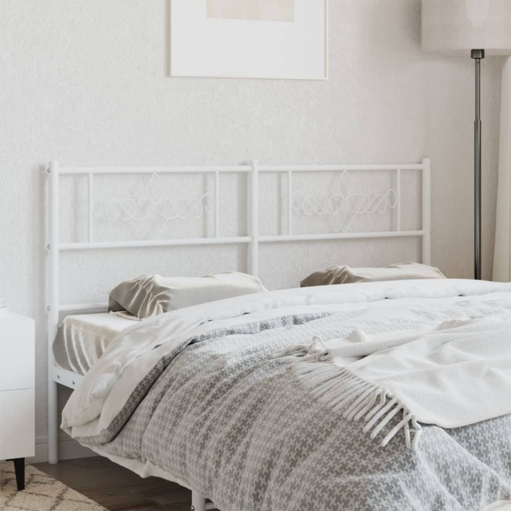 vidaXL Κεφαλάρι Λευκό Μεταλλικό 156x3x90cm 1 τεμ.