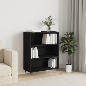 vidaXL Βιβλιοθήκη Μαύρη 69,5x32,5x90cm από Επεξεργασμένο Ξύλο 1 τεμ.