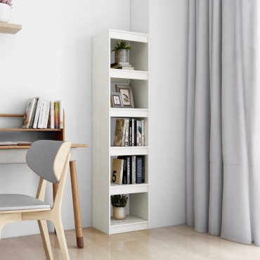 vidaXL Βιβλιοθήκη/Διαχωριστικό Χώρου Λευκό 40x30x167,5cm Ξύλο Πεύκου 1 τεμ.