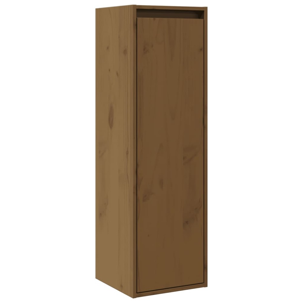 vidaXL Ντουλάπι Τοίχου Καφέ Μελί 30x30x100cm Μασίφ Ξύλο Πεύκου 1 τεμ.
