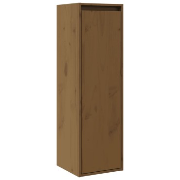 vidaXL Ντουλάπι Τοίχου Καφέ Μελί 30x30x100cm Μασίφ Ξύλο Πεύκου 1 τεμ.