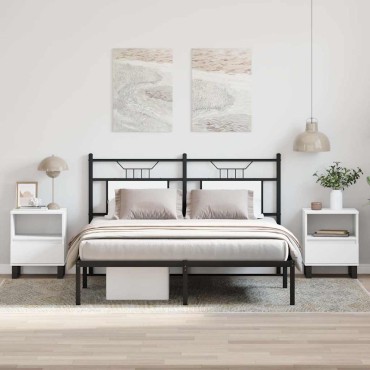 vidaXL Κομοδίνα Λευκά 2 τεμ. 40x35x50cm από Επεξεργασμένο Ξύλο
