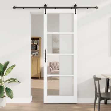 vidaXL Συρόμενη πόρτα με σετ υλικών 'ORKDAL' Λευκή 83x232 εκ
