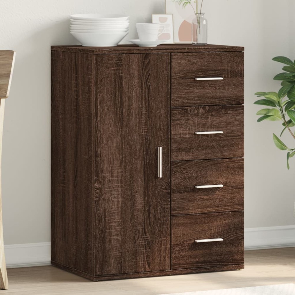 vidaXL Μπουφές Καφέ Δρυς 59x39x80cm από Επεξεργασμένο Ξύλο 1 τεμ.