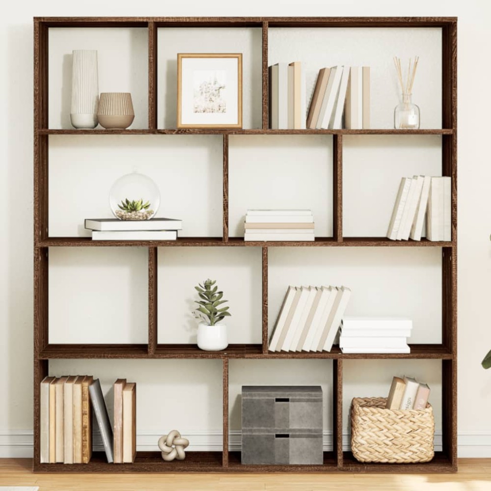 vidaXL Βιβλιοθήκη Καφέ Δρυς 132x29x141,5cm από Επεξεργασμένο Ξύλο 1 τεμ.