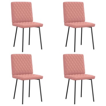 vidaXL Καρέκλες τραπεζαρίας 4 τεμ. Ροζ Faux Δέρμα 45x54x83cm