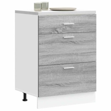 vidaXL Βάση Κουζίνας "Lyon" Γκρι από Τεχνητό Ξύλο Sonoma 60x46x81,5 cm