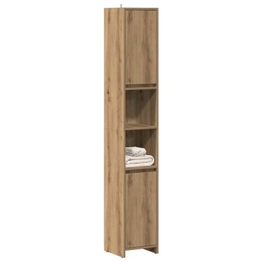 vidaXL Στήλη Μπάνιου Τεχνίτης Δρυς 30x30x183,5cm Επεξεργασμένο Ξύλο 1 τεμ.