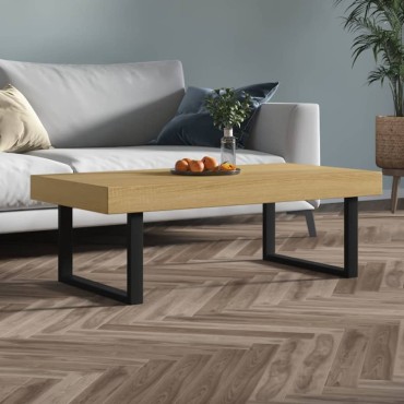 vidaXL Τραπεζάκι Σαλονιού Αν. Καφέ/Μαύρο 120x60x40cm από MDF/Σίδερο 1 τεμ.