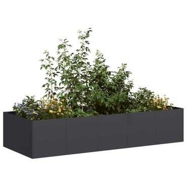 vidaXL Ζαρντινιέρα Μαύρη 200x80x40 εκ. από Χάλυβα