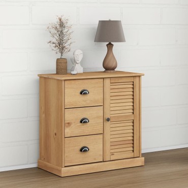 vidaXL Μπουφές με Συρτάρια VIGO 78x40x75cm από Μασίφ Ξύλο Πεύκου 1 τεμ.