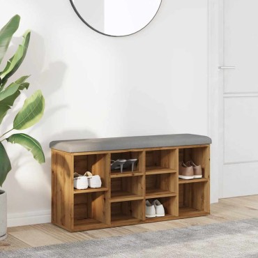 Πάγκος παπουτσιών vidaXL Artisan Oak 102x32x50cm Κατασκευασμένο ξύλο