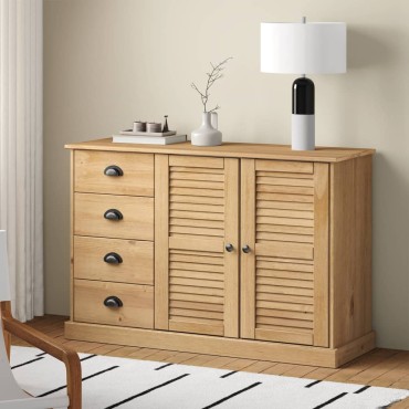 vidaXL Μπουφές με Συρτάρια VIGO 113x40x75cm Μασίφ Ξύλο Πεύκο 1 τεμ.