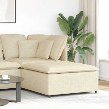 vidaXL Υποπόδιο Καναπέ-Μονάδα Κρεμ 100x100x48 εκ.