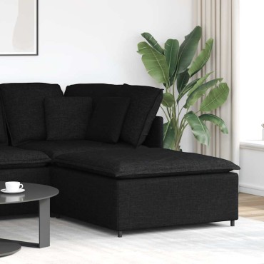 vidaXL Υποπόδιο Καναπέ Μαύρο 100 x 100 x 48 εκ.