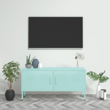 vidaXL Έπιπλο Τηλεόρασης Χρώμα Μέντας 105x35x50cm από Ατσάλι