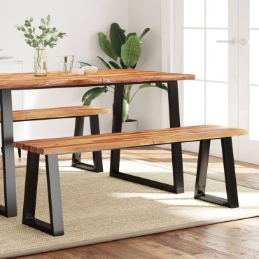 vidaXL Πάγκος με Τεχνοτροπία Live Edge από Μασίφ Ξύλο Ακακίας 140x35x45cm 1 τεμ.