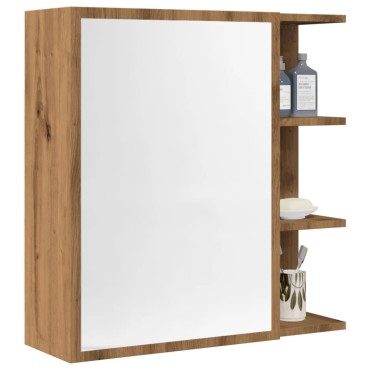 vidaXL Ντουλάπι καθρέφτη μπάνιου Artisan Oak Κατασκευασμένο ξύλο 62,5x20,5x64cm 1 τεμ.