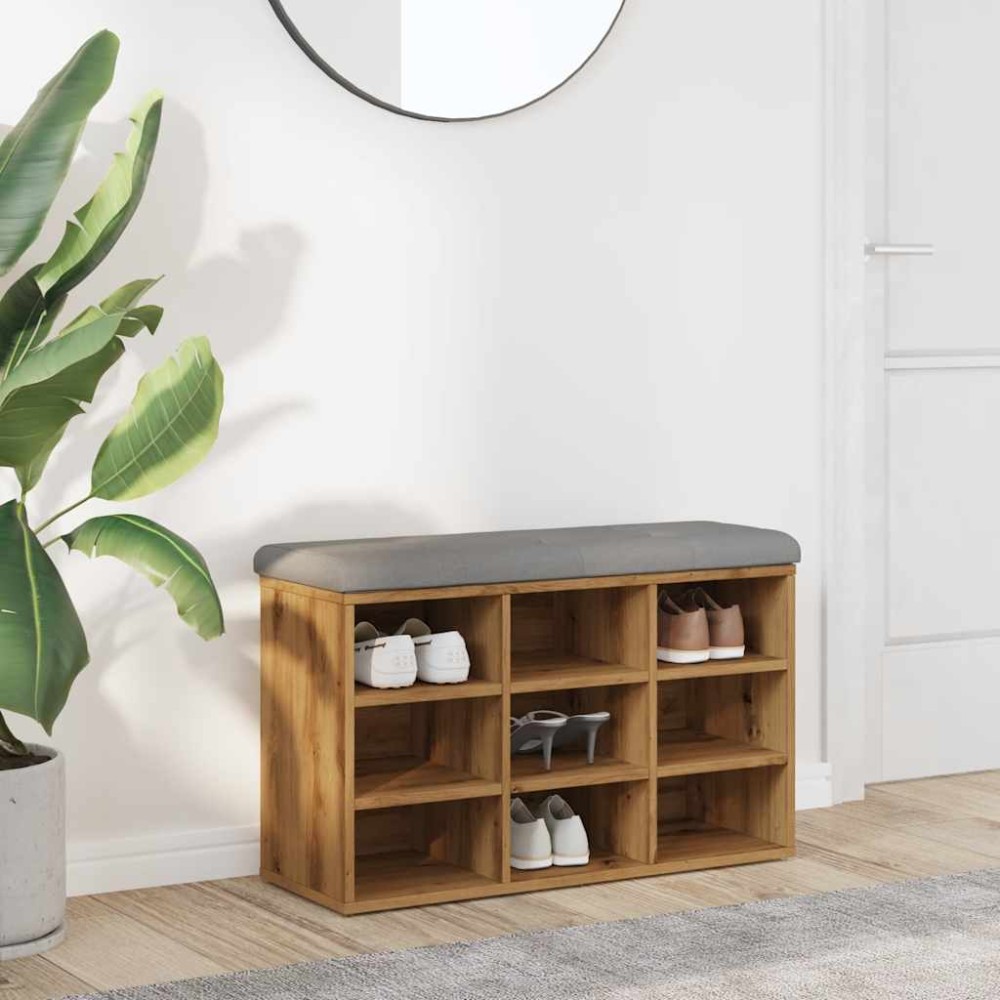 Πάγκος παπουτσιών vidaXL Artisan Oak 82x32x50cm Κατασκευασμένο ξύλο