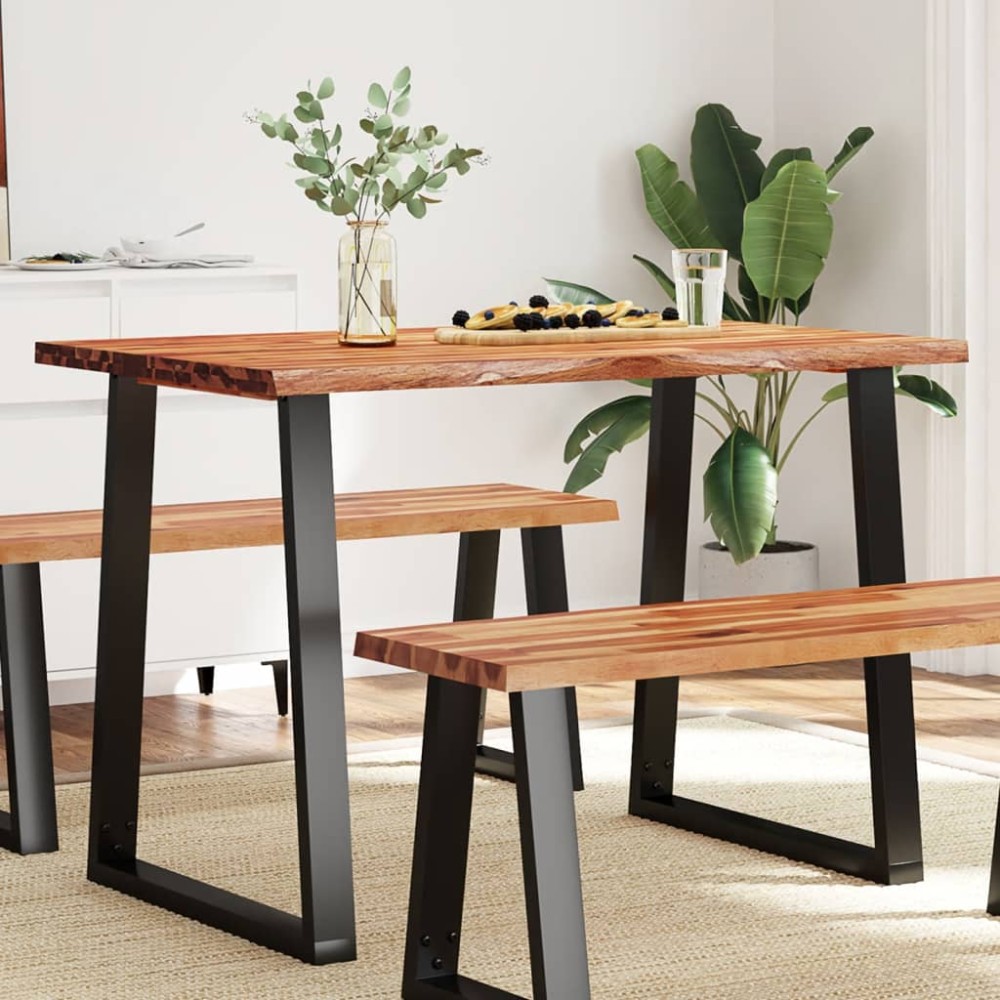 vidaXL Τραπεζαρία με Live Edge 110x70x75cm από Μασίφ Ξύλο Ακακίας 1 τεμ.