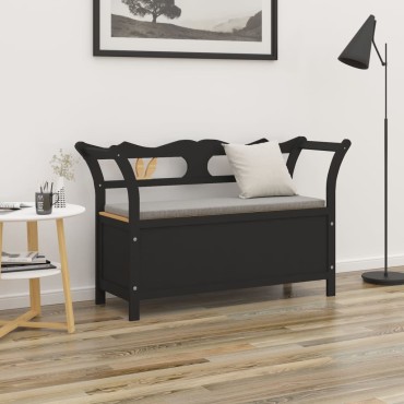 vidaXL Πάγκος Μαύρος 107x45x75,5cm από Μασίφ Ξύλο Ελάτης 1 τεμ.