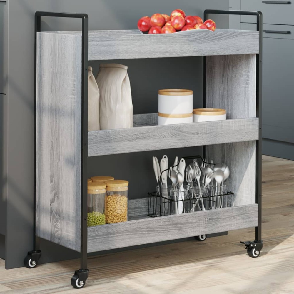 vidaXL Τρόλεϊ Κουζίνας Sonoma Γκρι 70x30x82cm από Επεξεργασμένο Ξύλο 1 τεμ. vidaXL Τρόλεϊ Κουζίνας Sonoma Γκρι 70x30x82cm από Επεξεργασμένο Ξύλο 1 τεμ.