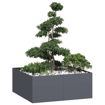 vidaXL Ζαρντινιέρα Ανθρακί 100x100x40 εκ. από Χάλυβα