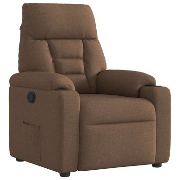vidaXL Πολυθρόνα Ανακλινόμενη Καφέ Υφασμάτινη