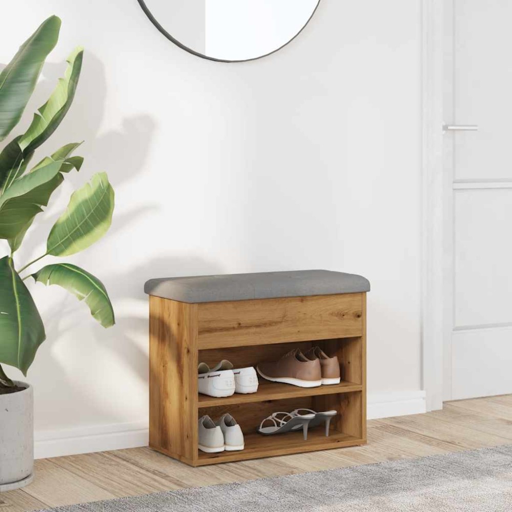 Πάγκος παπουτσιών vidaXL Artisan Oak 62x32x50cm Κατασκευασμένο ξύλο
