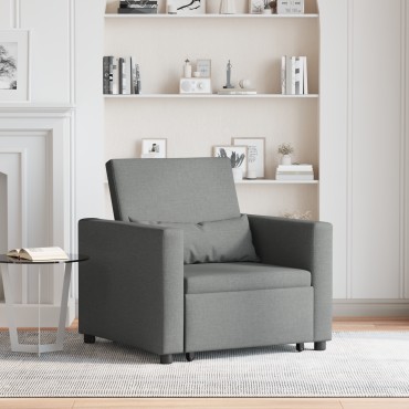 vidaXL Καναπές Κρεβάτι Μονό Σκούρο γκρι 90x165x87cm ύφασμα 1 τεμ.