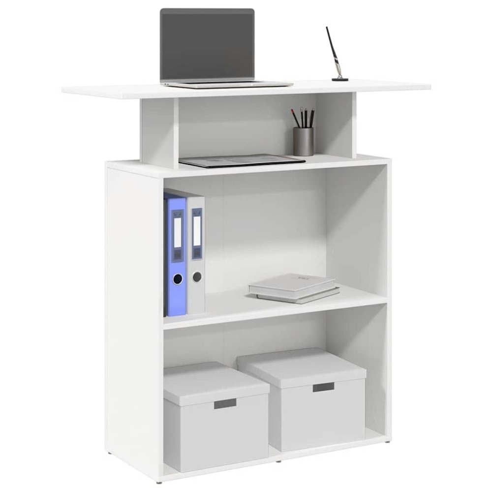 vidaXL Γραφείο Υποδοχής Λευκό 100x40x104cm από Τεχνητό Ξύλο 1 τεμ.