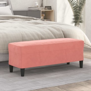 vidaXL Πάγκος Ροζ 100x35x41cm Βελούδινος 1 τεμ.