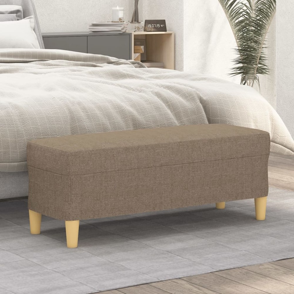vidaXL Πάγκος Taupe 100x35x41cm Υφασμάτινος 1 τεμ.