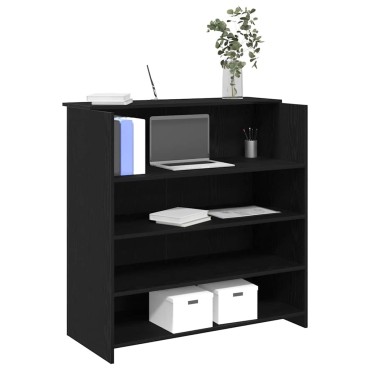 vidaXL Γραφείο υποδοχής Μαύρο Δρυς 100x50x103,5cm Επεξεργασμένο Ξύλο 1 τεμ.