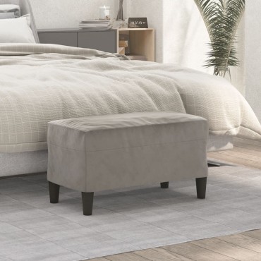vidaXL Πάγκος Ανοιχτό Γκρι 70x35x41cm Βελούδινος 1 τεμ.