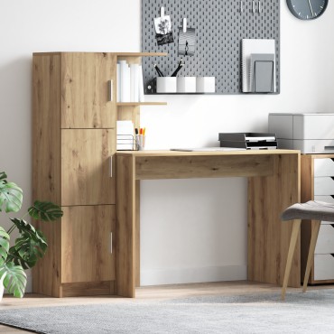 vidaXL Γραφείο Artisan Oak 133.5x50x124cm 2 τμχ. 1 τεμ.