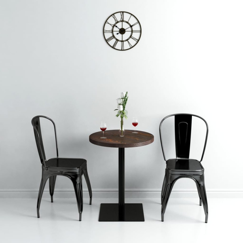 vidaXL Τραπέζι Bistro Στρογγυλό Σκούρο Σταχτί 60x75cm MDF / Ατσάλι 1 τεμ.