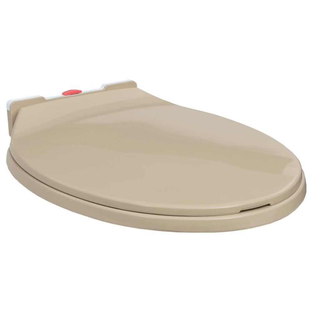 vidaXL Κάλυμμα Λεκάνης με Soft Close & Quick Release Οβάλ Μπεζ