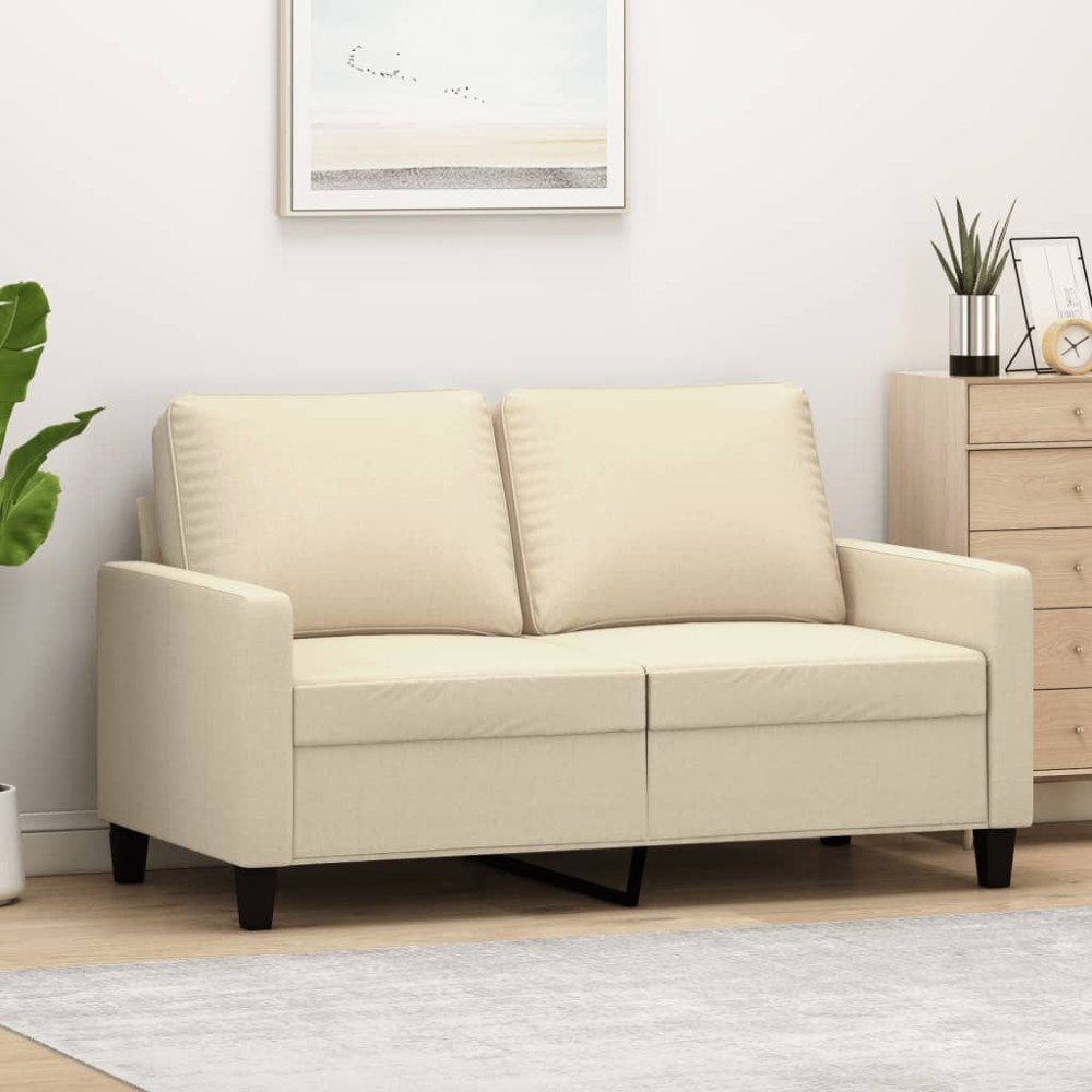 vidaXL Καναπές Διθέσιος Κρεμ Υφασμάτινος 138x77x80cm 1 τεμ.
