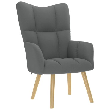 vidaXL Πολυθρόνα Relax Σκούρο Γκρι Υφασμάτινη 48x45cm 1 τεμ.