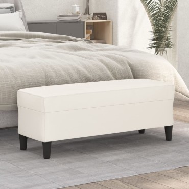 vidaXL Πάγκος Κρεμ 100x35x41cm από Συνθετικό Δέρμα 1 τεμ.