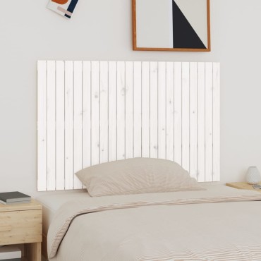 vidaXL Κεφαλάρι Τοίχου Λευκό 140x3x90cm από Μασίφ Ξύλο Πεύκου 1 τεμ.