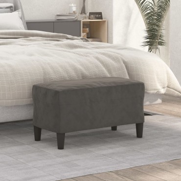 vidaXL Πάγκος Σκούρο Γκρι 70x35x41cm Βελούδινος 1 τεμ.