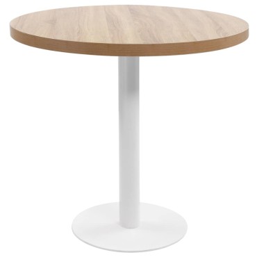 vidaXL Τραπέζι Bistro Ανοιχτό Καφέ από MDF 80x75cm 1 τεμ.