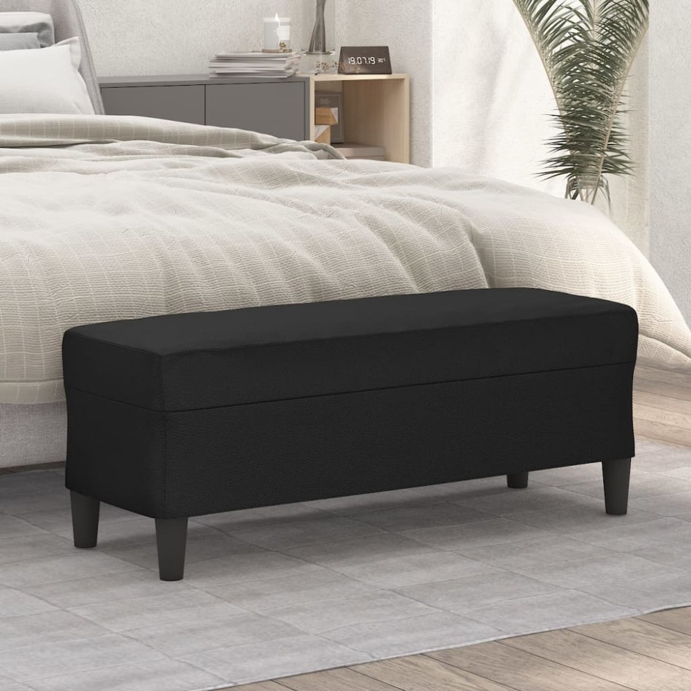 vidaXL Πάγκος Μαύρο 100x35x41cm από Συνθετικό Δέρμα 1 τεμ.