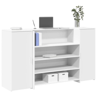vidaXL Γραφείο Υποδοχής Λευκό 180x50x103,5cm από Τεχνητό Ξύλο 1 τεμ.