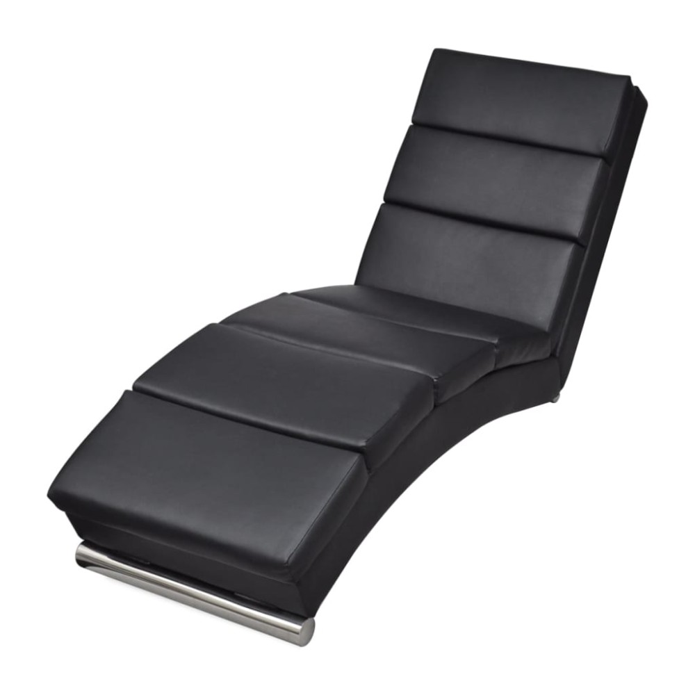 vidaXL Σεζλόνγκ Μαύρη από Συνθετικό Δέρμα 154x52,5x72cm 1 τεμ.